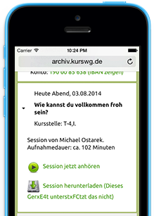 Das Archiv funktioniert auch am Smartphone